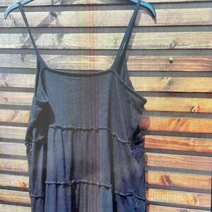 Women’s Black Tiered Spaghetti Strap Tank Top